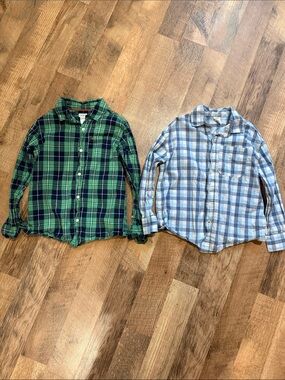 2 Button-Up Shirt Set for Kids - Classic Casual - Size 8